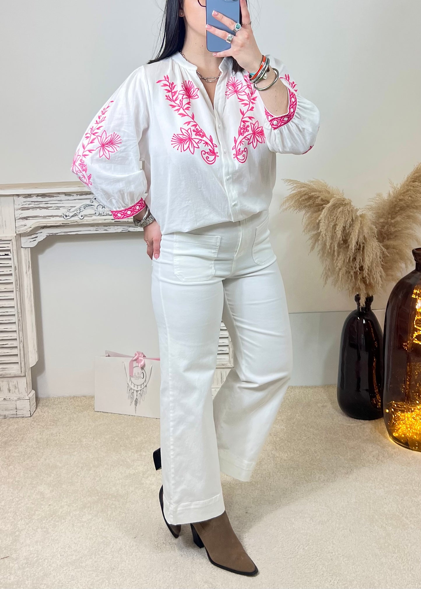 Blouse Flore Rose