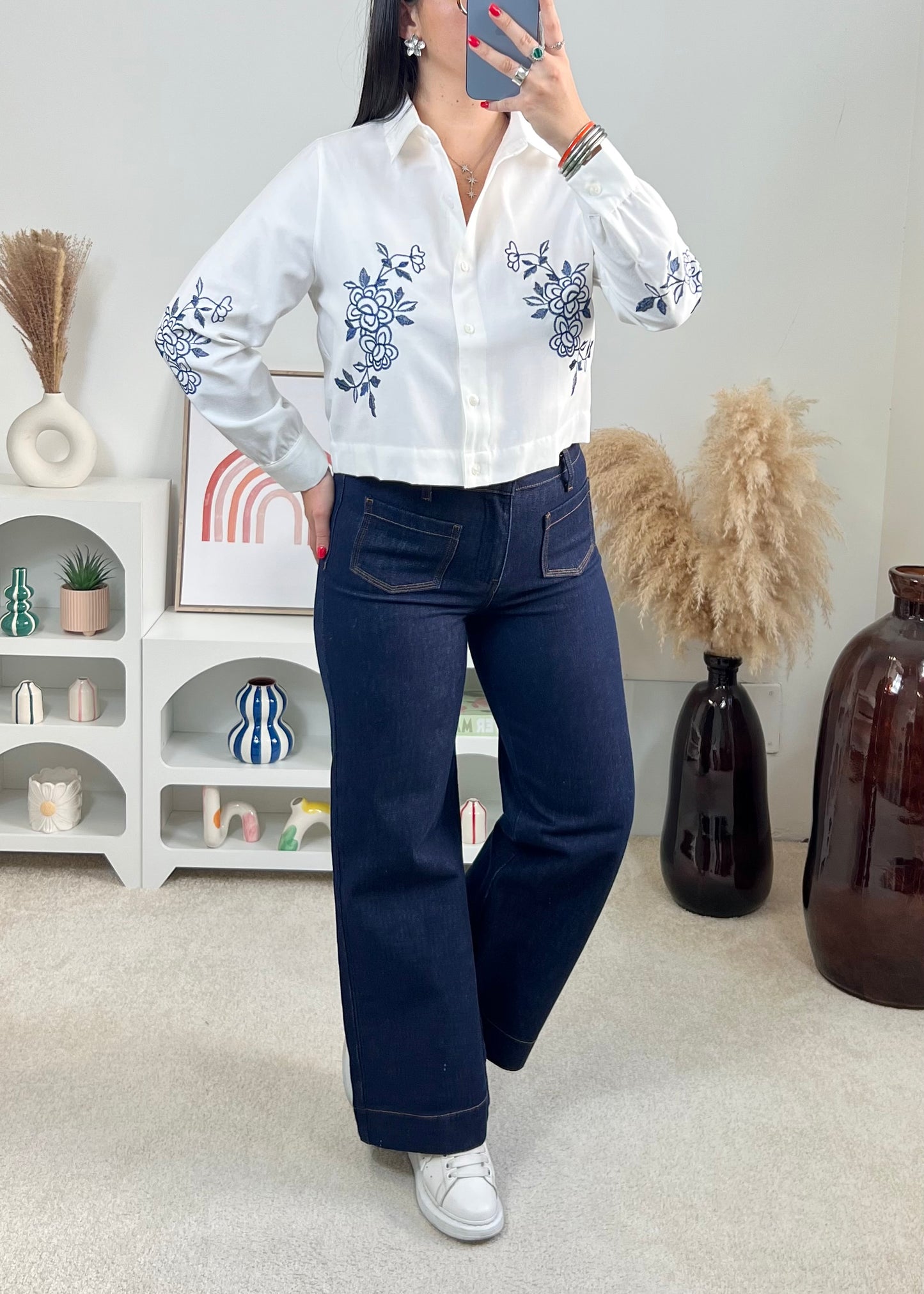 Chemise Emia Blanche/Marine