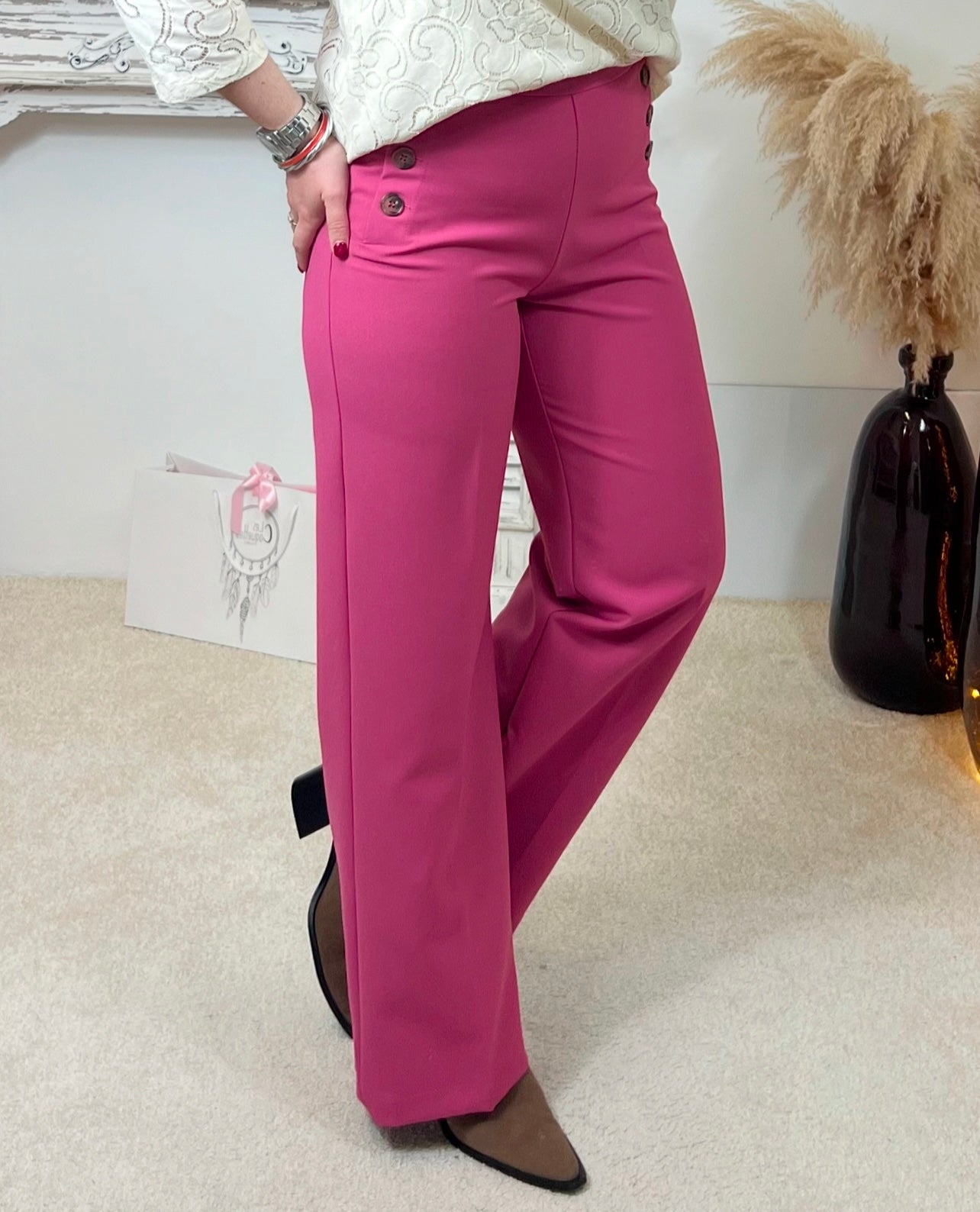 Pantalon Paula Fushia