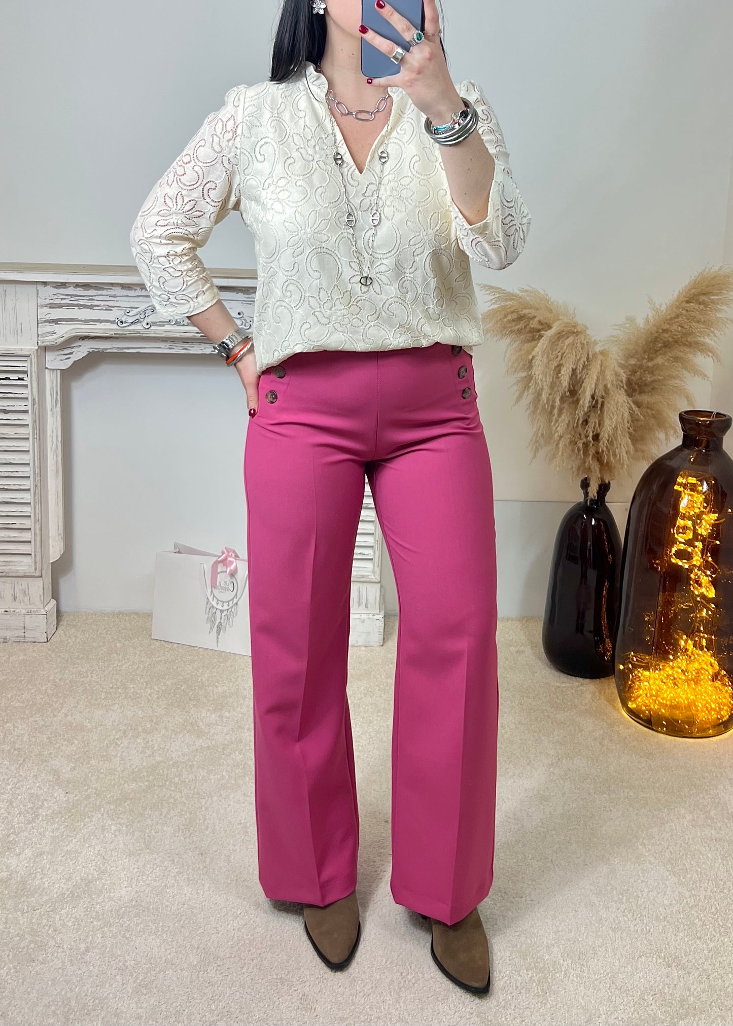 Pantalon Paula Fushia