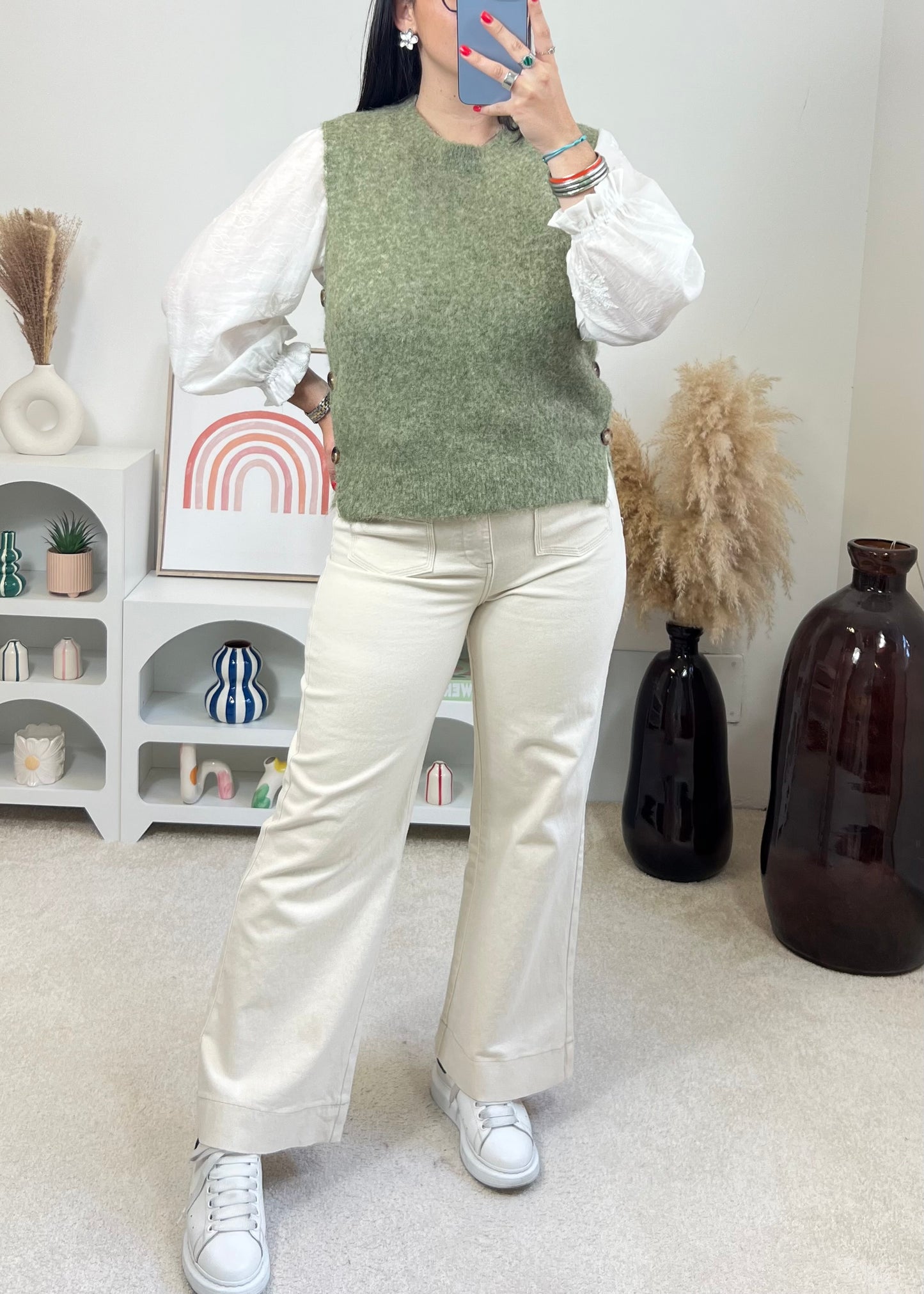 Pull Terry Kaki Chiné