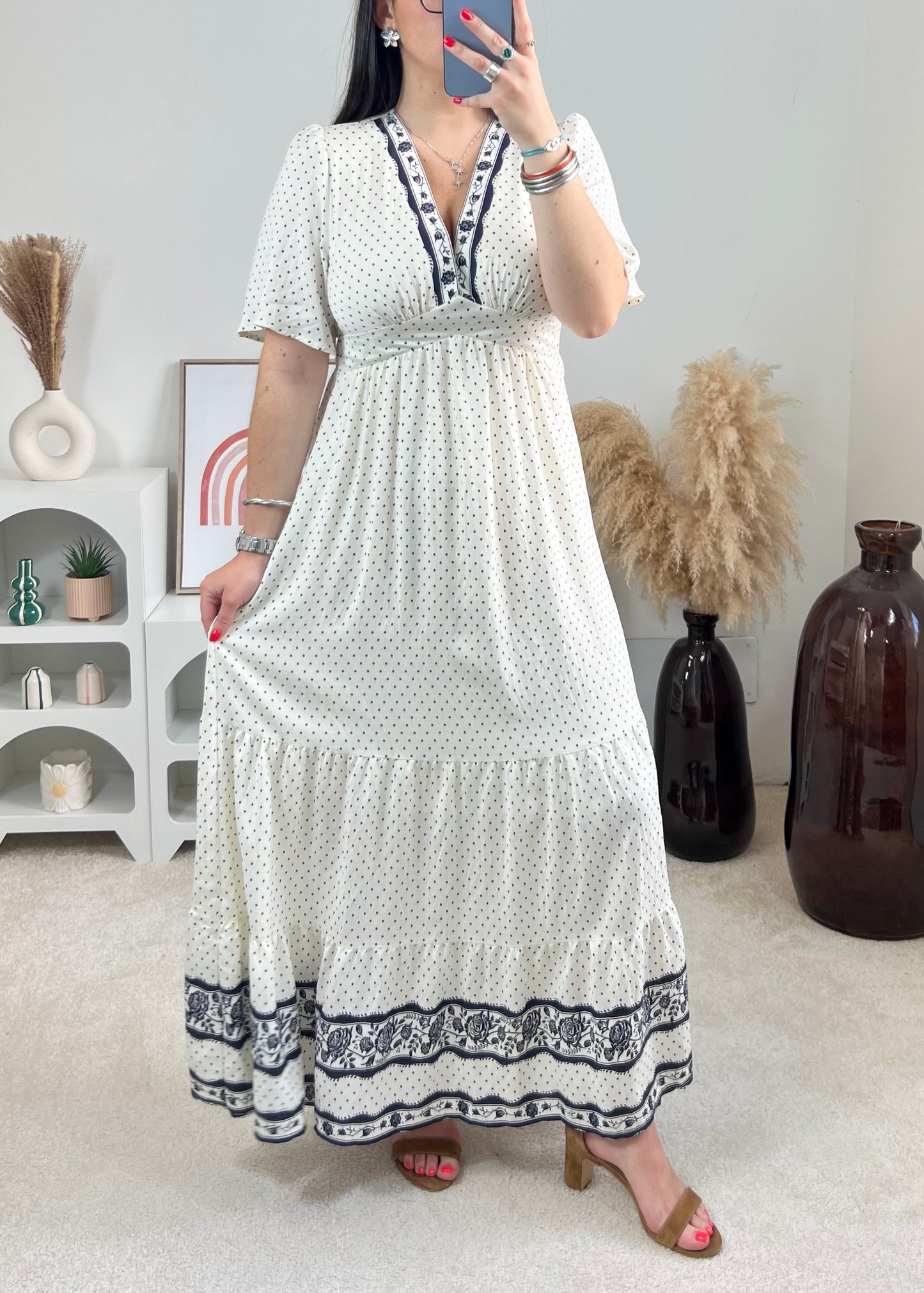 Robe Nina Écru/Marine