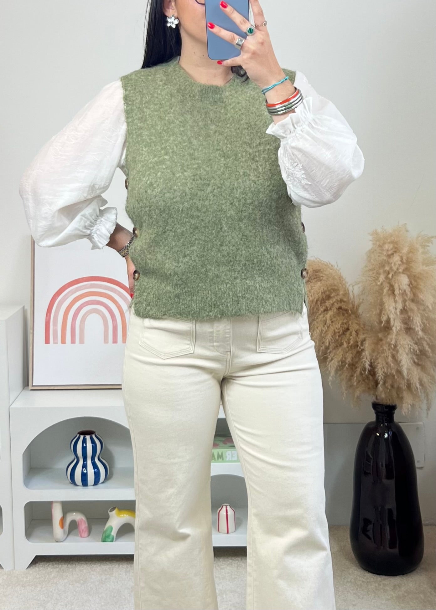 Pull Terry Kaki Chiné