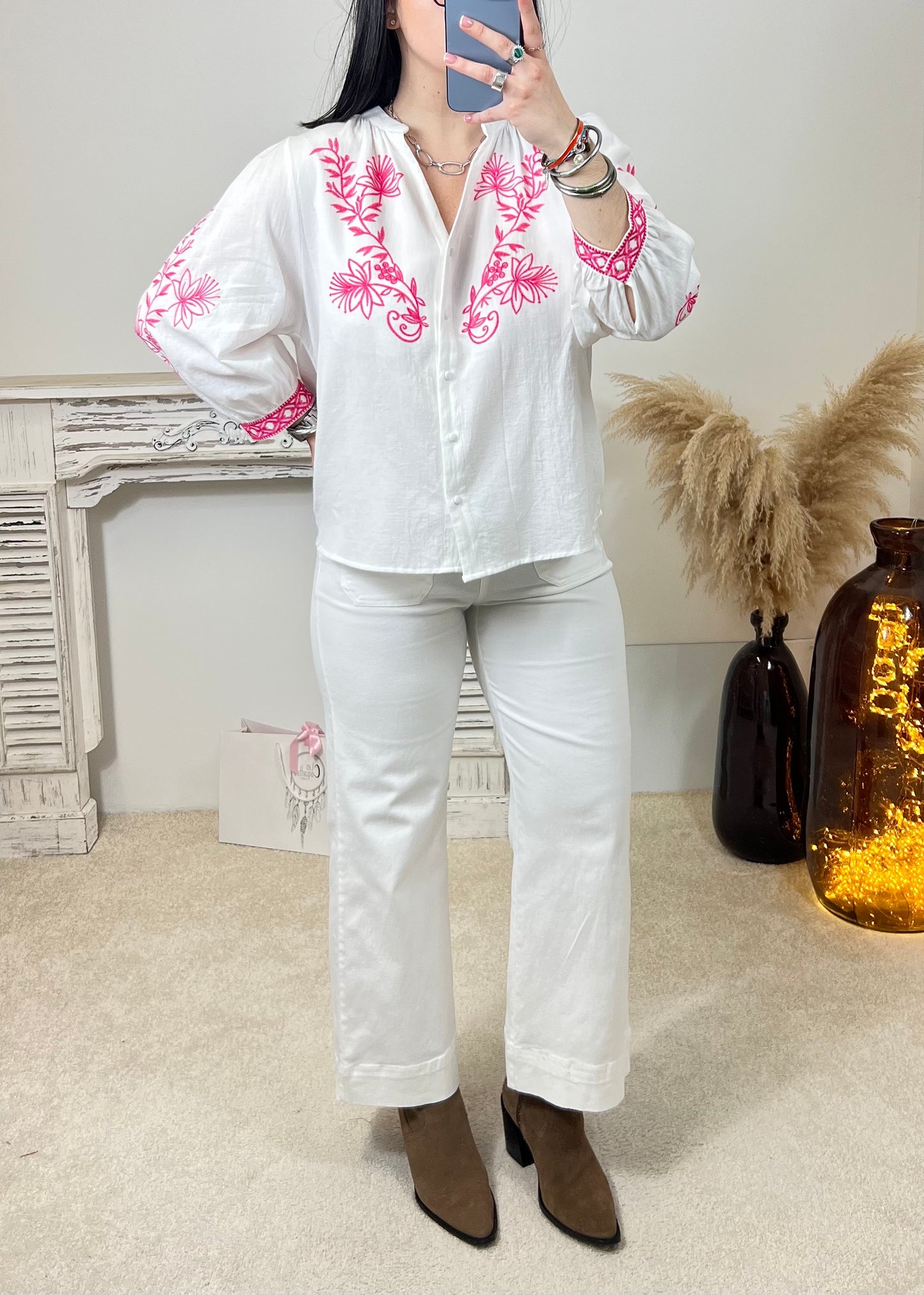 Blouse Flore Rose