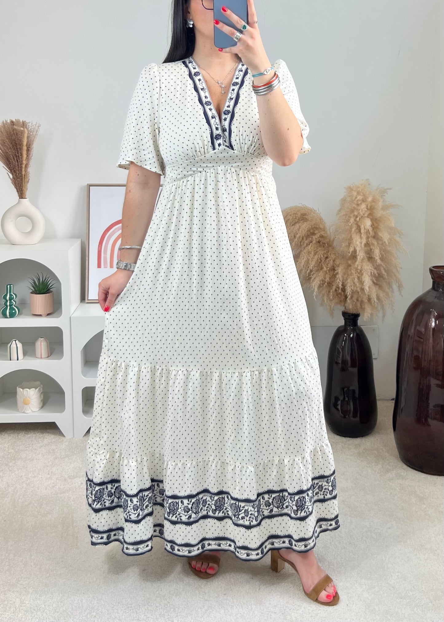 Robe Nina Écru/Marine