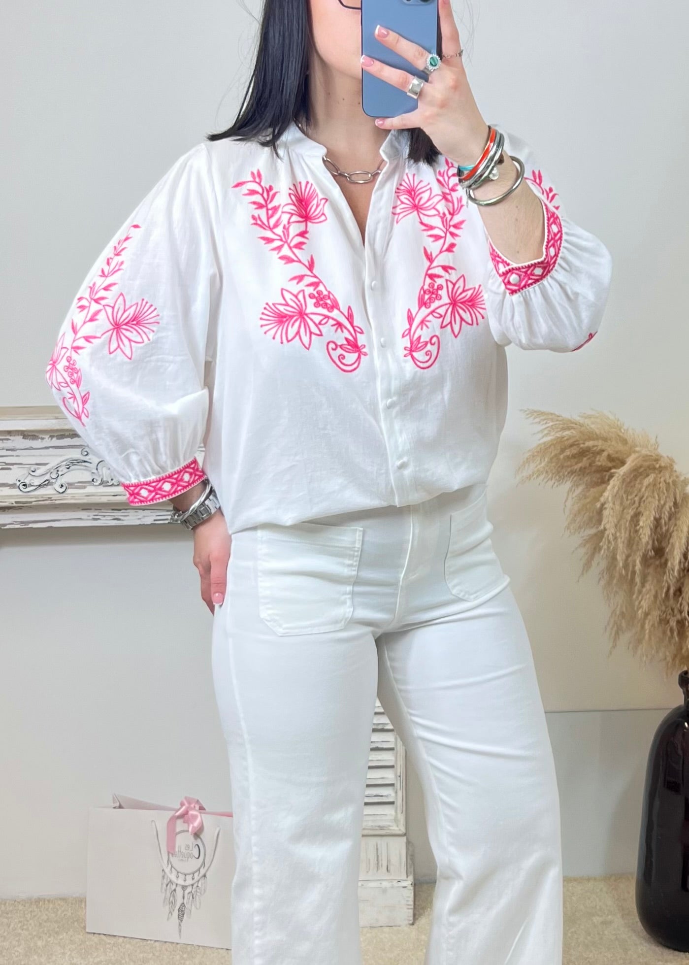 Blouse Flore Rose