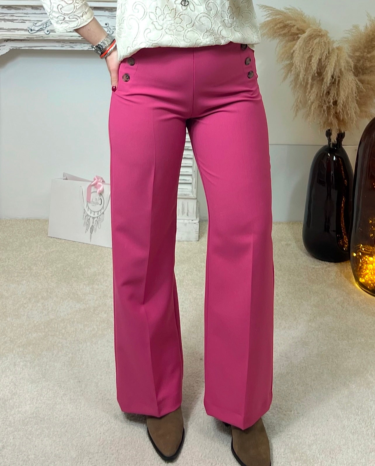 Pantalon Paula Fushia