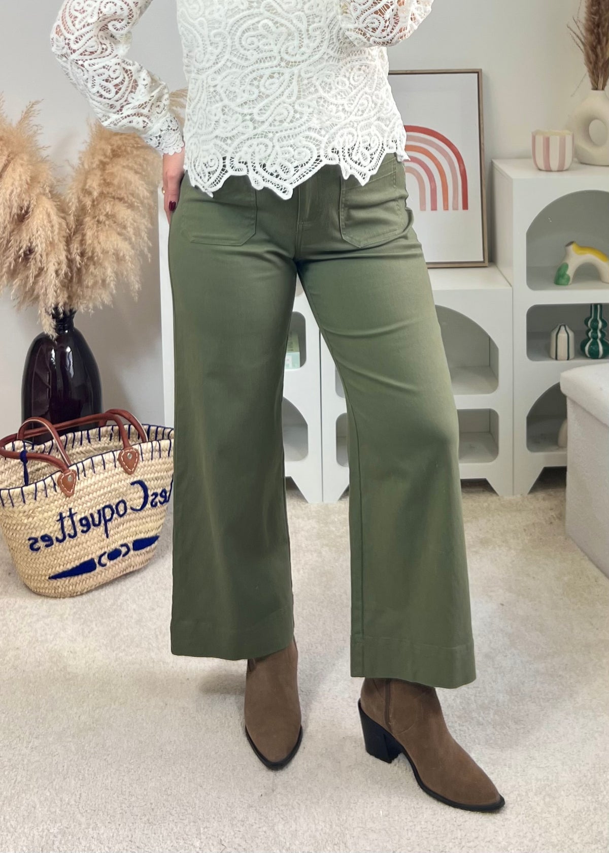 Pantalon Éliza Kaki