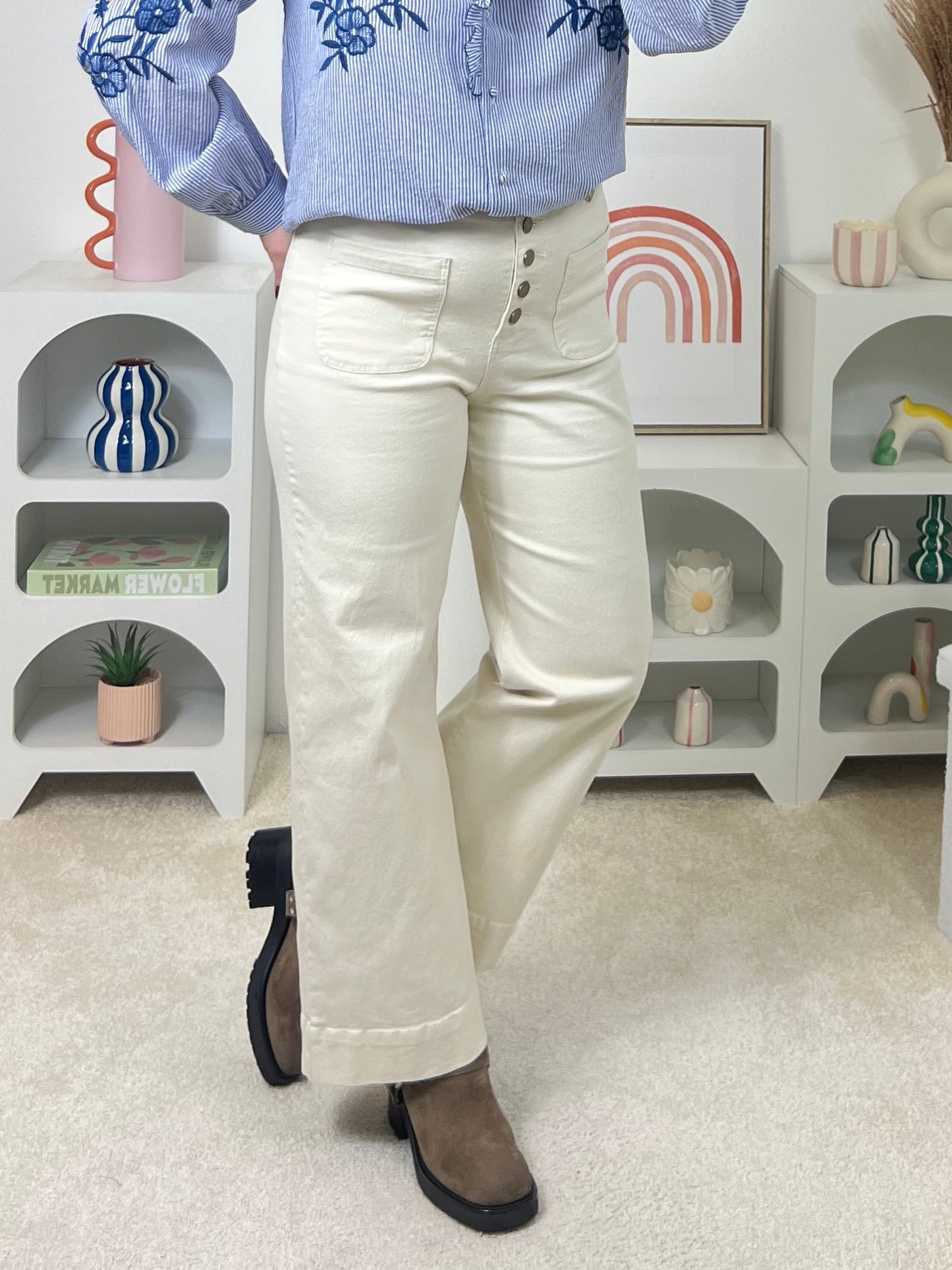 Pantalon Maé Ivoire