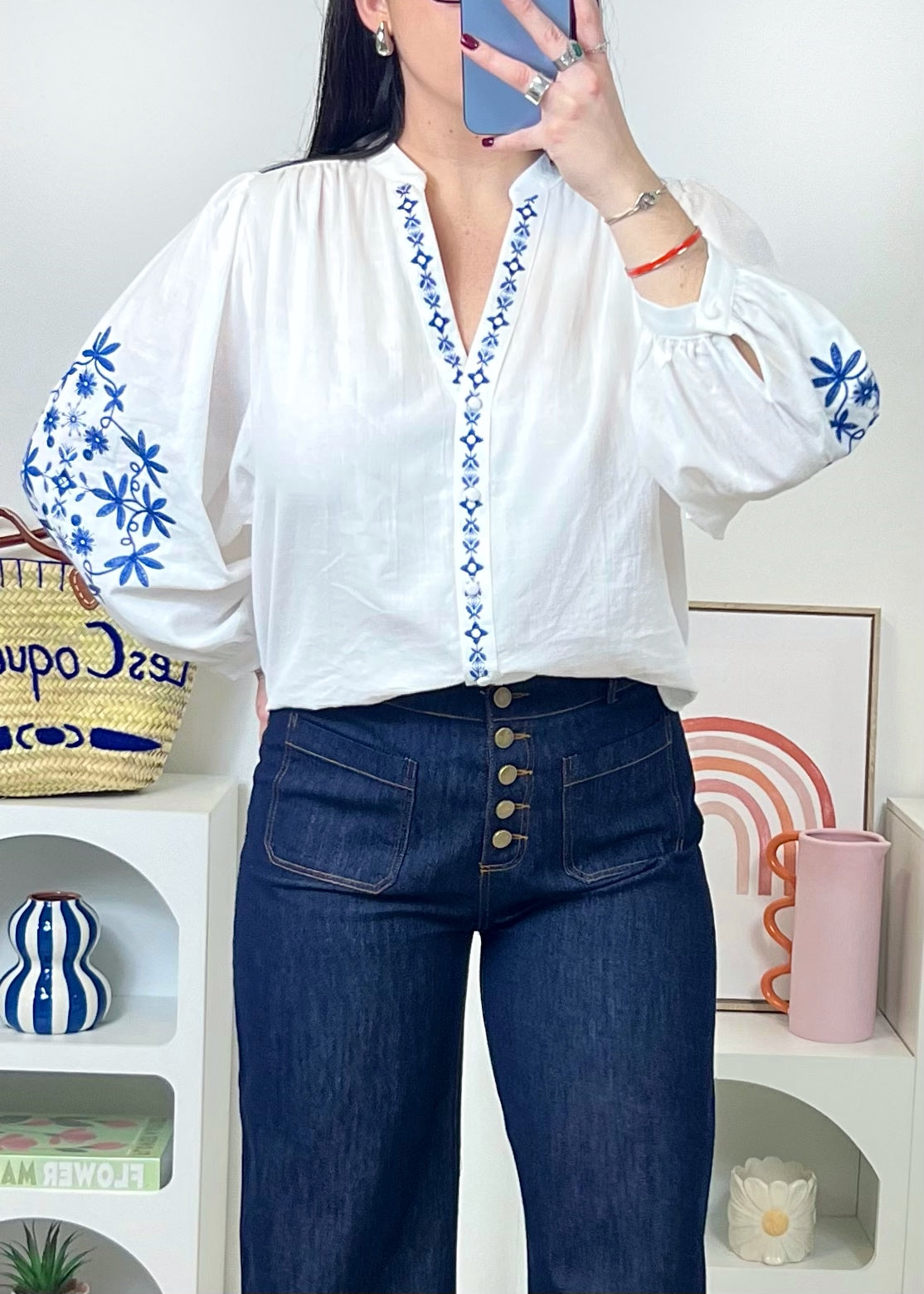 Blouse Luka écru/marine