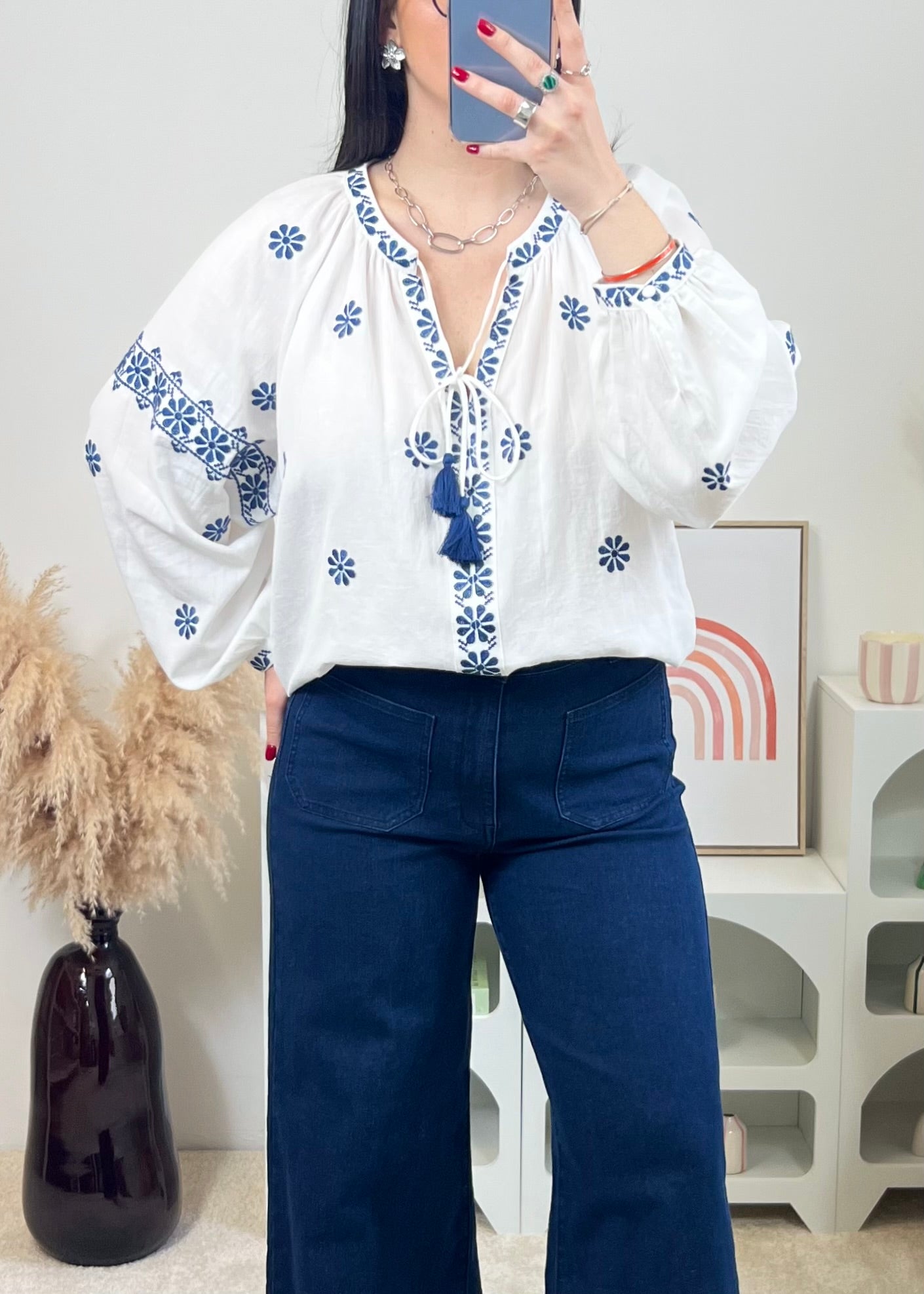 Blouse Gaby Ecru/Marine