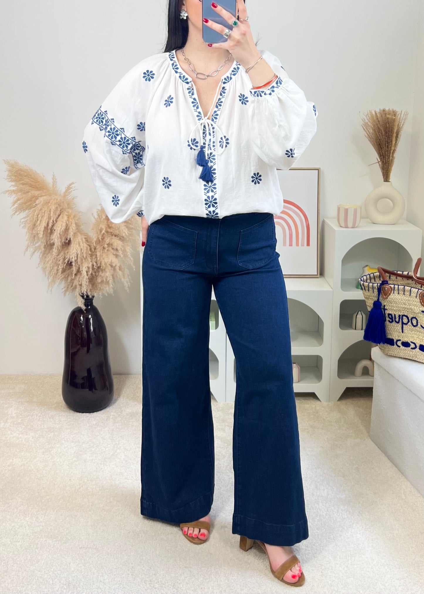 Blouse Gaby Ecru/Marine