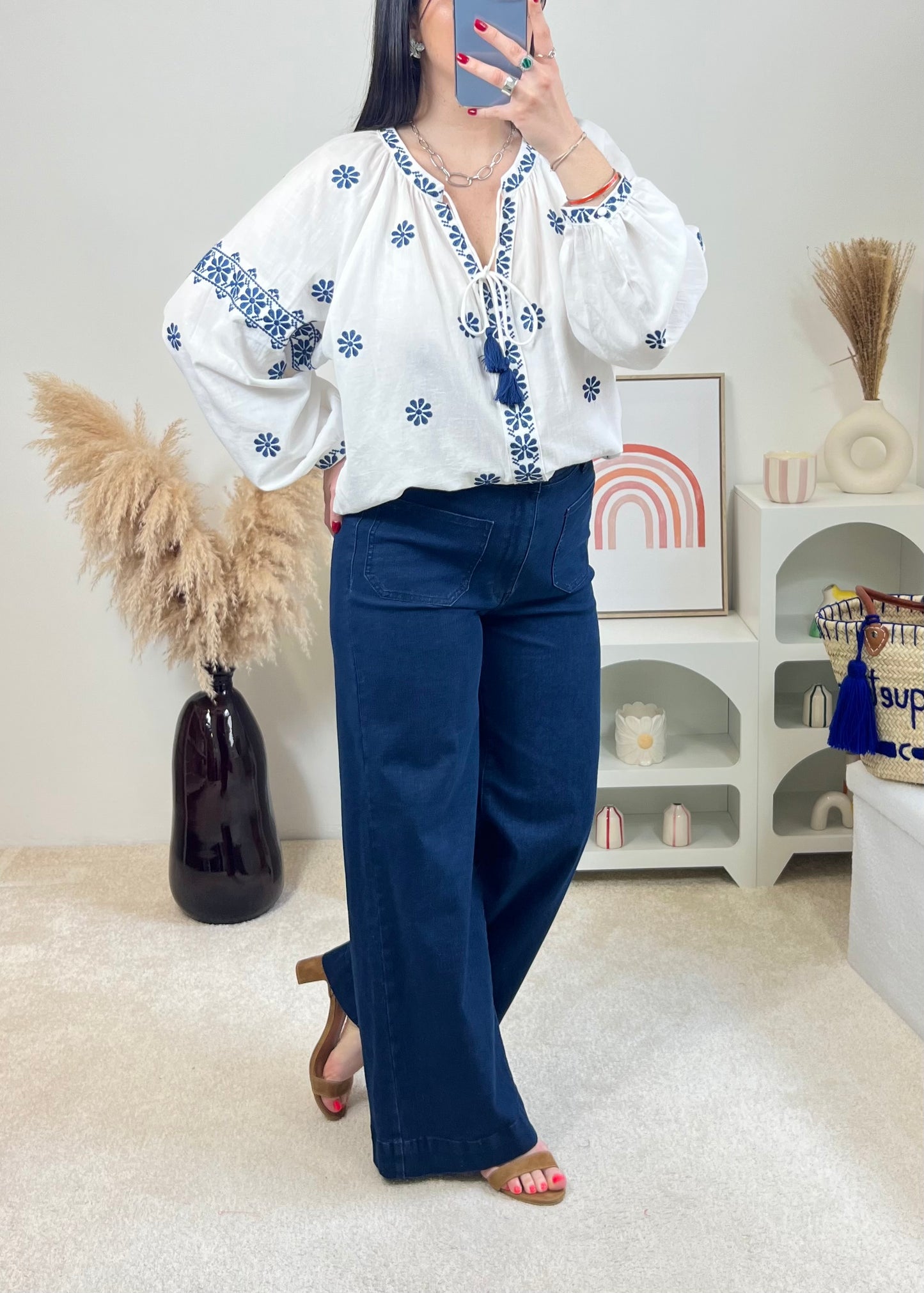 Blouse Gaby Ecru/Marine