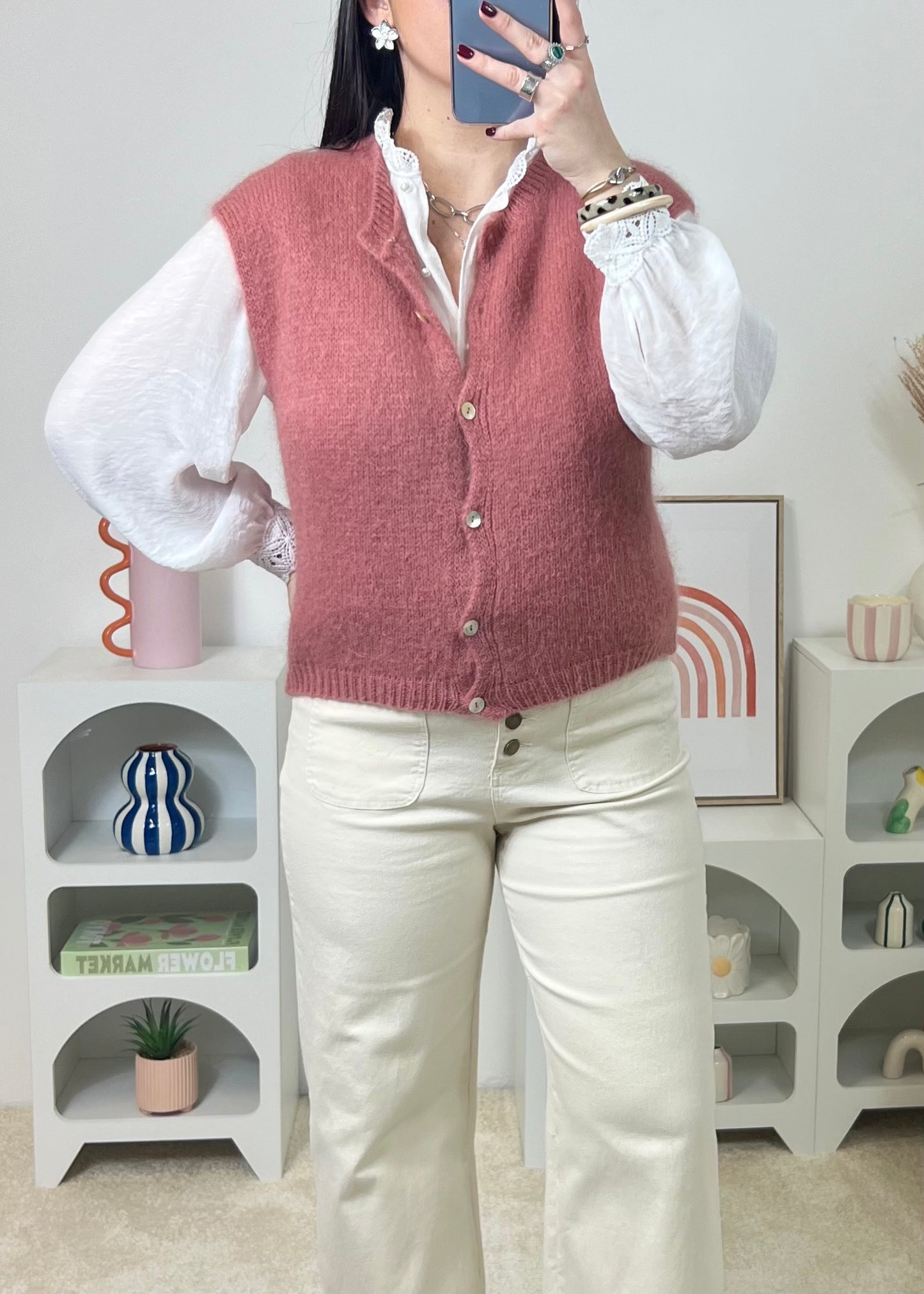 Gilet Doria Vieux-Rose