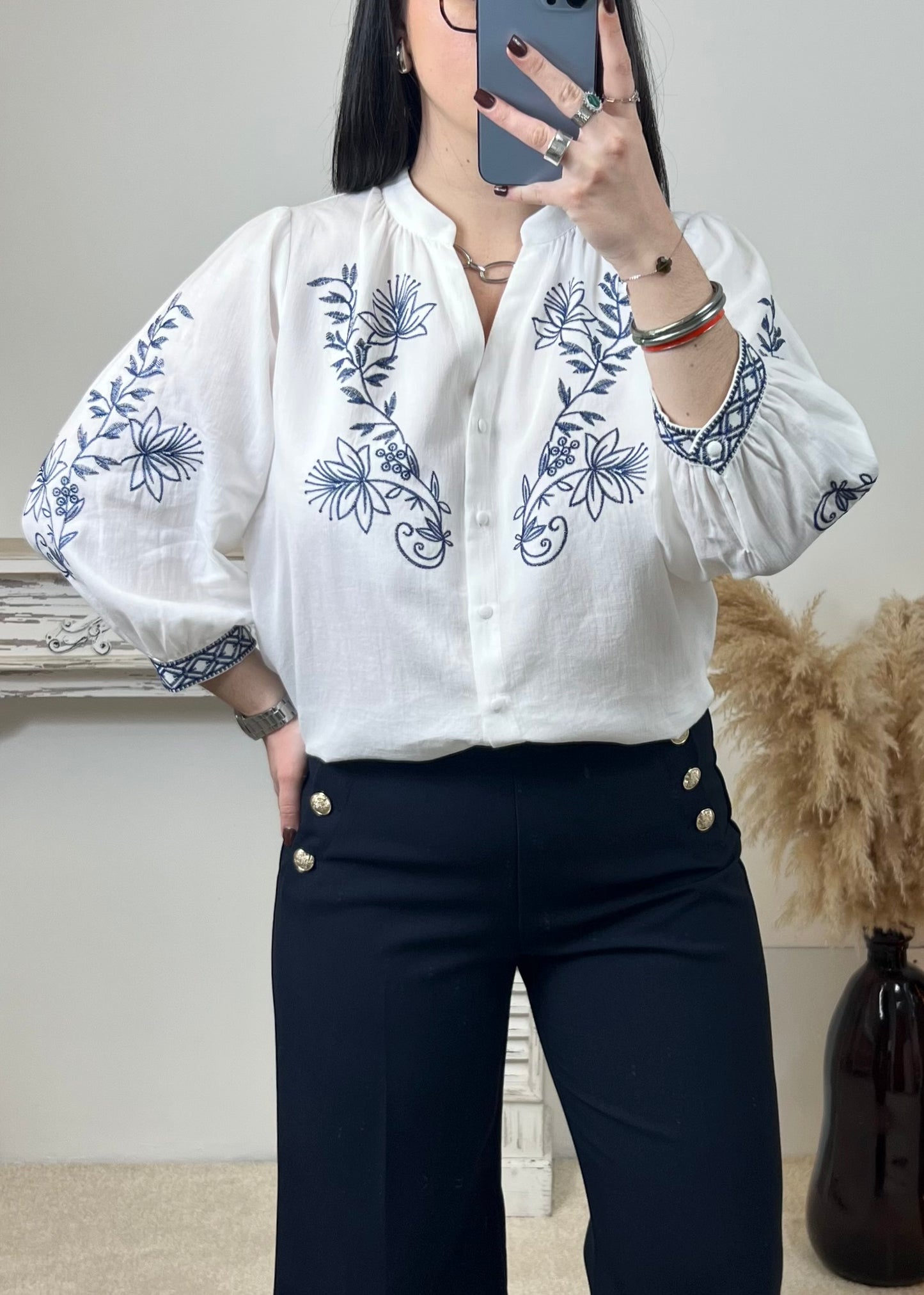 Blouse Flore Écru